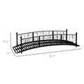 Outsunny 7' Metal Arch Garden Bridge With Safety Siderails, Decorative Arc Footbridge With Delicate Scrollwork 