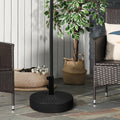 Outsunny 64 Lbs. Fillable Umbrella Base With Steel Umbrella Holder, Round Umbrella Stand For 1.5