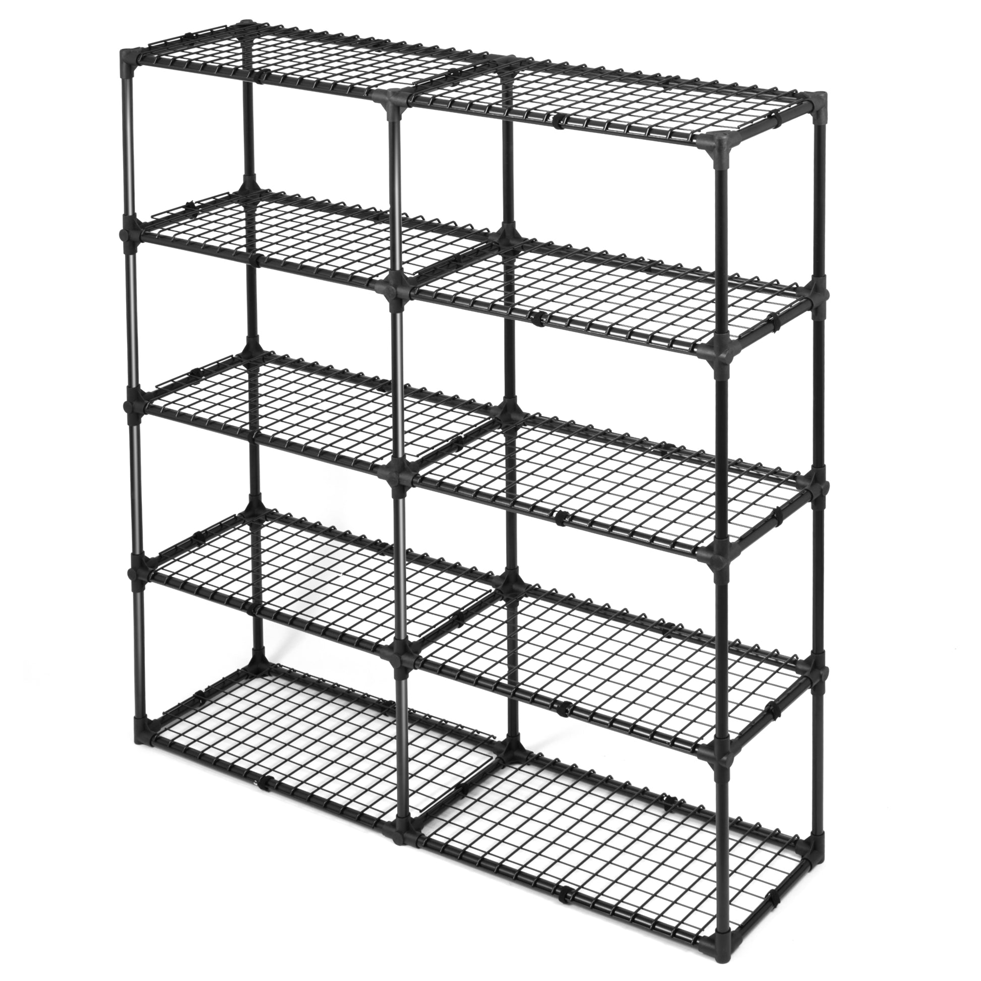 5 Shelf Wire Rack 2Pack Black Steel