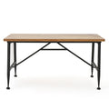 Ocala Industrial Wood Metal Coffee Table Black Acacia Wood