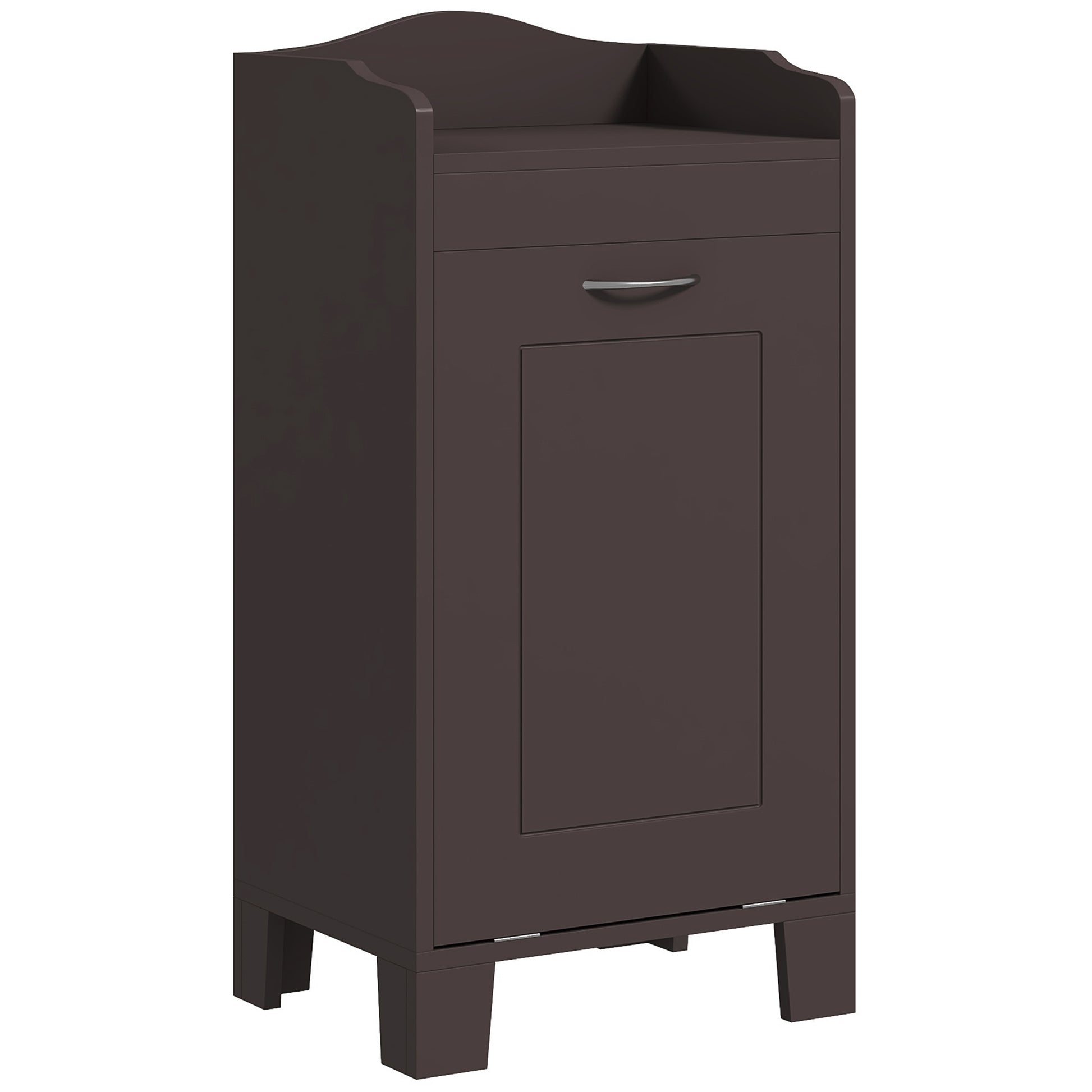 Homcom 31" Tilt Out Laundry Hamper, Free Standing Home Organizer Hamper, Bathroom Storage Cabinet, Coffee Coffee Mdf