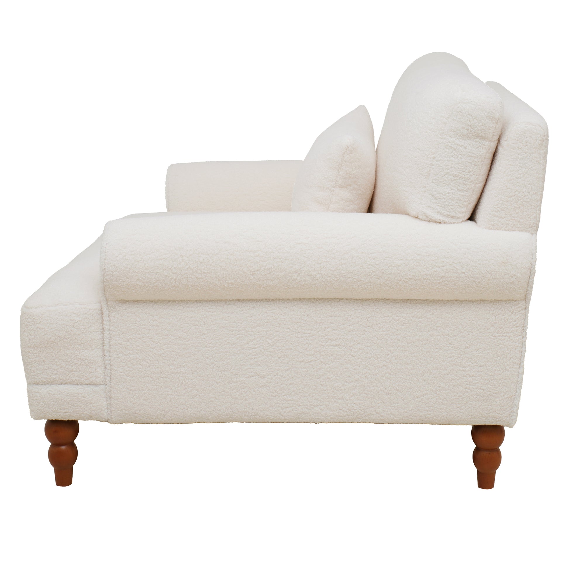 Mirod Elegant Circular Armrests, Ergonomic Lumbar Support, Vintage Roman Column Legs, Luxurious Large Size, Enhances Living Room Aesthetics, For Living Room,Bedroom And Study Beige Boucle