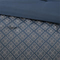 6 Piece Duvet Cover Set Queen Navy Polyester