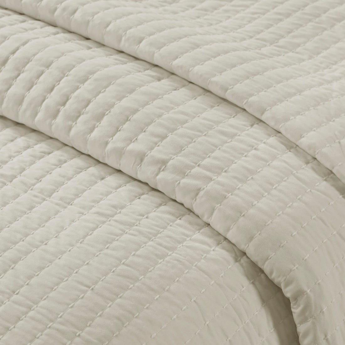 3 Piece Quilt Set Cream King Cal King King Cream Cotton
