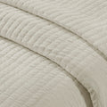 3 Piece Quilt Set Cream King Cal King King Cream Cotton