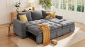 Soft Upholstered Sectional Sofa Bed With Storage Space, Suitable For Living Rooms And Apartments. Gray Wood Polyester 3 Seat