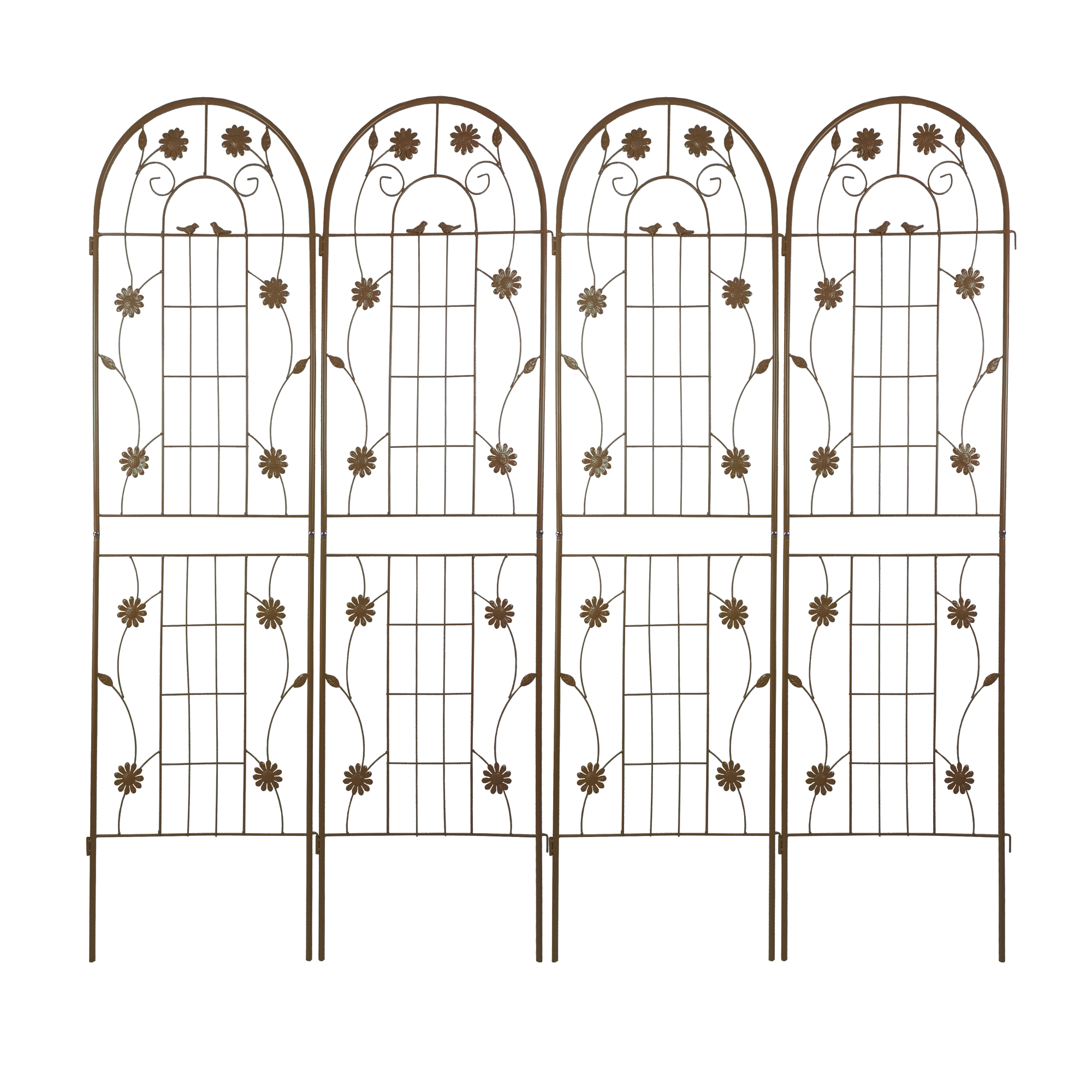 2 Pack Metal Garden Trellis 71" X 19.7" Rustproof Trellis For Climbing Plants Outdoor Flower Support Brown Brown Garden & Outdoor French Country Iron