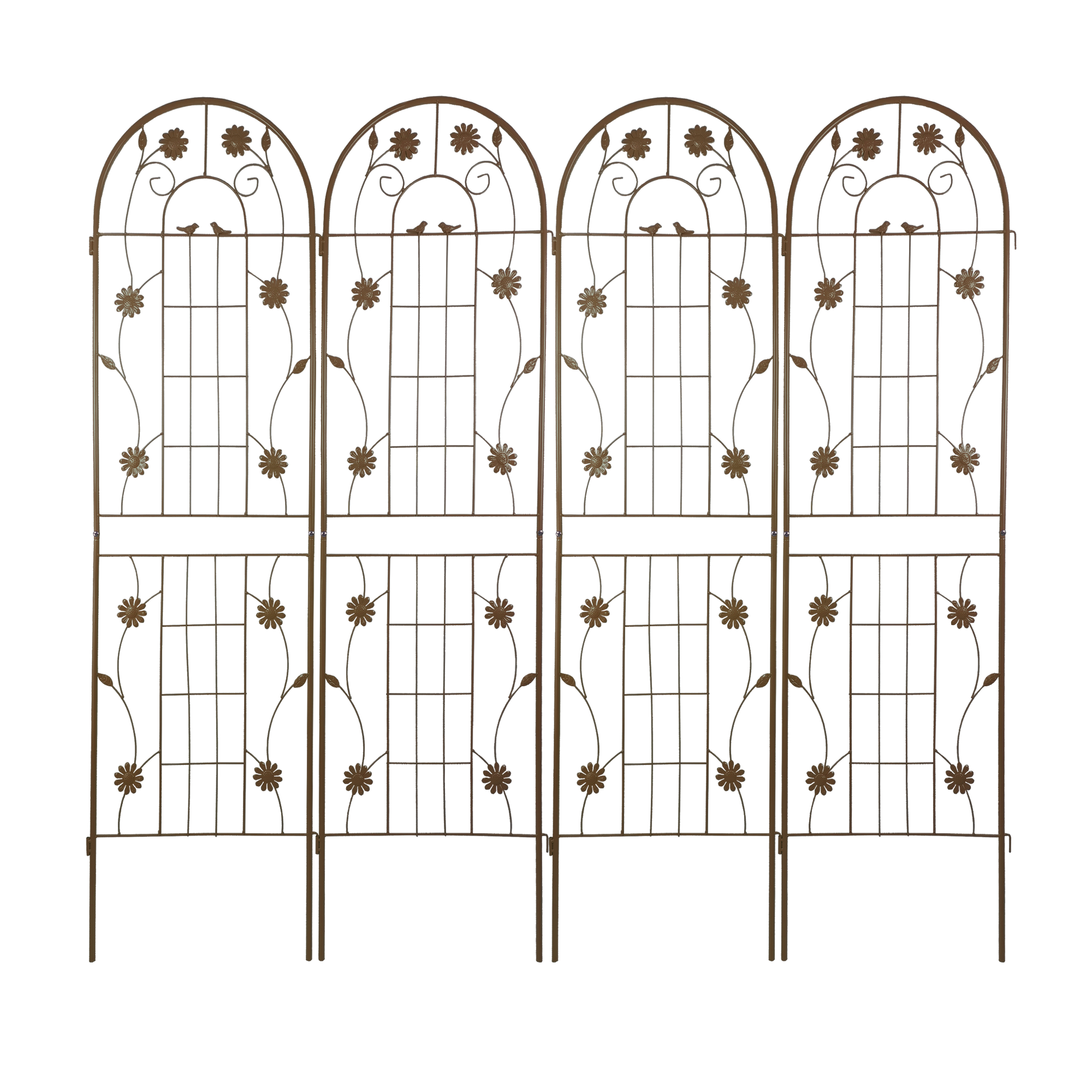 2 Pack Metal Garden Trellis 71" X 19.7" Rustproof Trellis For Climbing Plants Outdoor Flower Support Brown Brown Garden & Outdoor French Country Iron