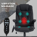 Homcom 6 Point Vibrating Massage Office Chair With Lumbar Heat Black Black Pu Leather