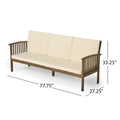 Casa 3 Seater Grey Cream Wood Waterproof Fabric