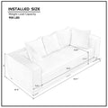 88.97'' Mid Century Modern Upholstered Sofa With 5 Matching Toss Pillows, Including Bottom Frame,Comfy Couches For Living Room, Bedroom, Apartment And Office.Green. Green Corduroy 3 Seat
