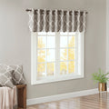 Fretwork Print Grommet Top Window Valance Grey White 50X18