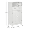 Kleankin Bathroom Cabinet Organizer, Freestanding Small Storage Cabinet With Two Drawers And Adjustable Shelf For Living Room, Or Entryway, White White Mdf