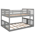 Full Over Full Bunk Bed With Ladder, Gray Old Sku :Lp000207Aae Full Gray Solid Wood