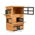 Pawhut 3 Story Cat House Feral Cat Shelter, Outdoor Kitten Condo With Raised Floor, Asphalt Roof, Escape Doors, Jumping Platforms, Yellow Yellow Wood