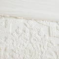 3 Piece Tufted Cotton Chenille Da Comforter Set Off White King Cal King King Off White Cotton