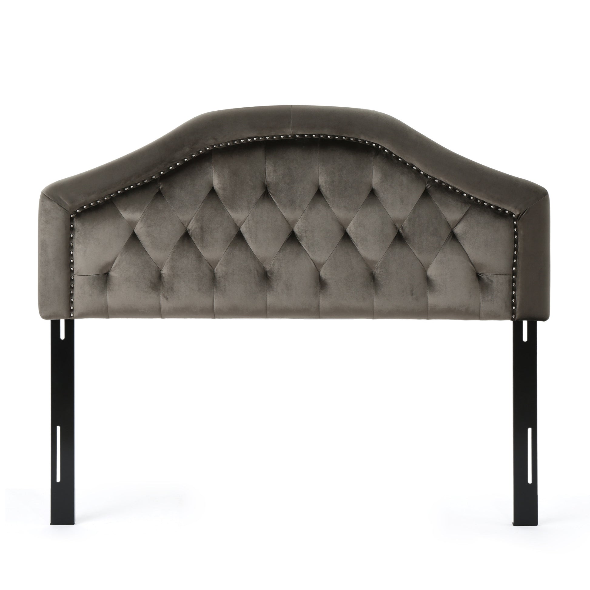 Queen&Full Sized Headboard Grey Velvet