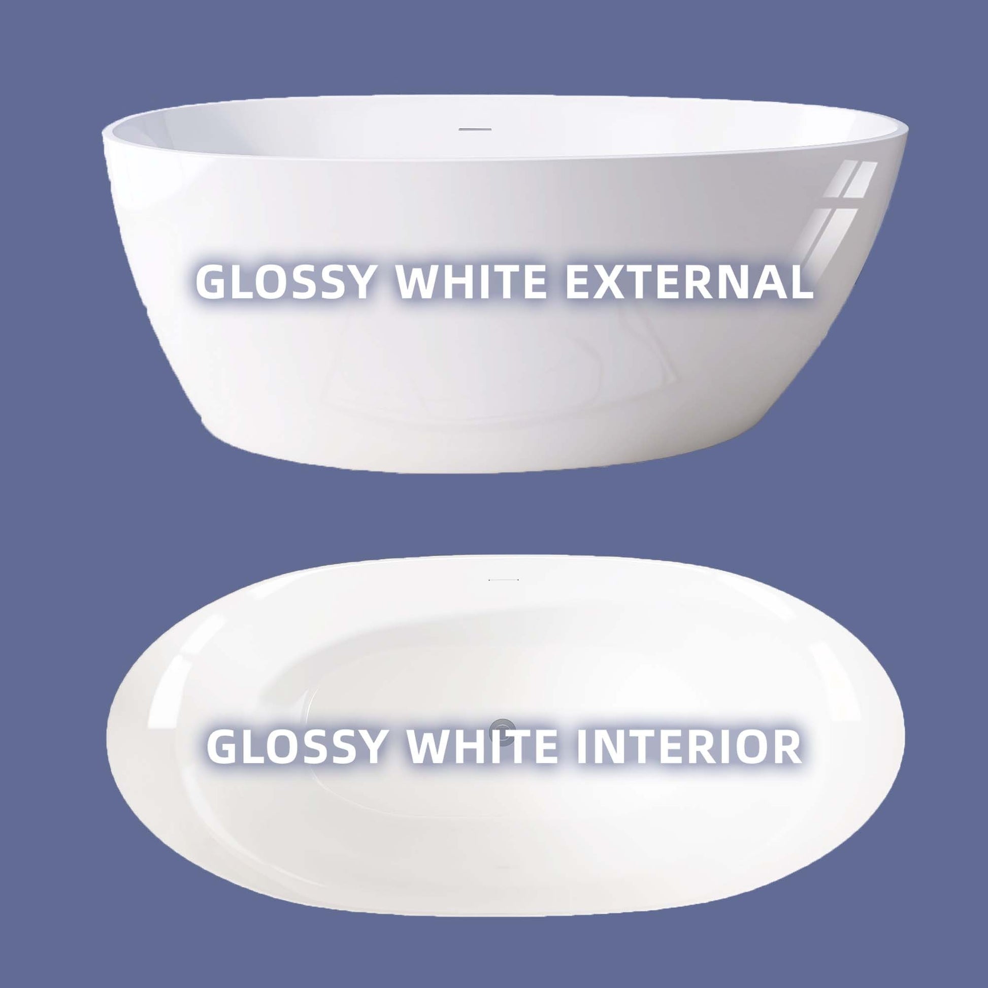 59" Acrylic Free Standing Tub Classic Oval Shape Soaking Tub, Adjustable Freestanding Bathtub With Integrated Slotted Overflow And Chrome Pop Up Drain Anti Clogging Gloss White Gloss White Oval Bathroom Freestanding Tubs Polished 59 61 In Modern Soaking