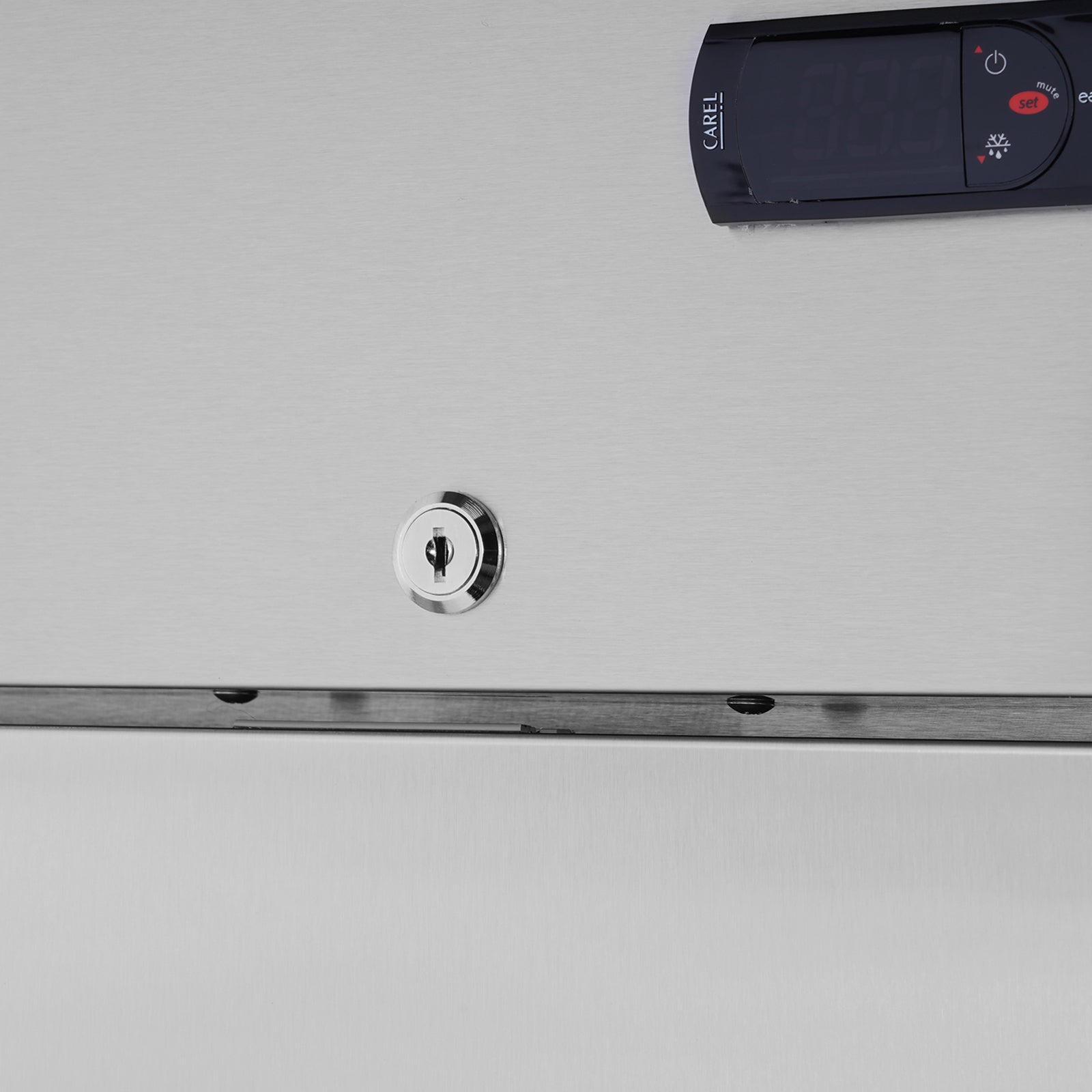 54"W Commercial Freezer 2 Section 2 Solid Door Stainless Steel Interior And Exterior Construction Reach In Freezer 42.2 Cu.Ft. Upright Fan Cooling Freezer For Restaurants And Commercial Environments