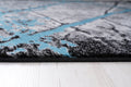 Jersey Area Rugs, Carpets For Livingroom, 5X7 Area Rugs ,2032 Black Blue Rectangle 5&7 Black Blue Contemporary Abstract Polypropylene