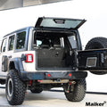 2 Tier Tailgate Table Rear Foldable Storage Cargo Rack Outdoor Camping Desk For 2007 2022 Jeep Wrangler Jk&Jl 4 Door Not Fit Jk Models With Stock Subwoofer Black Steel