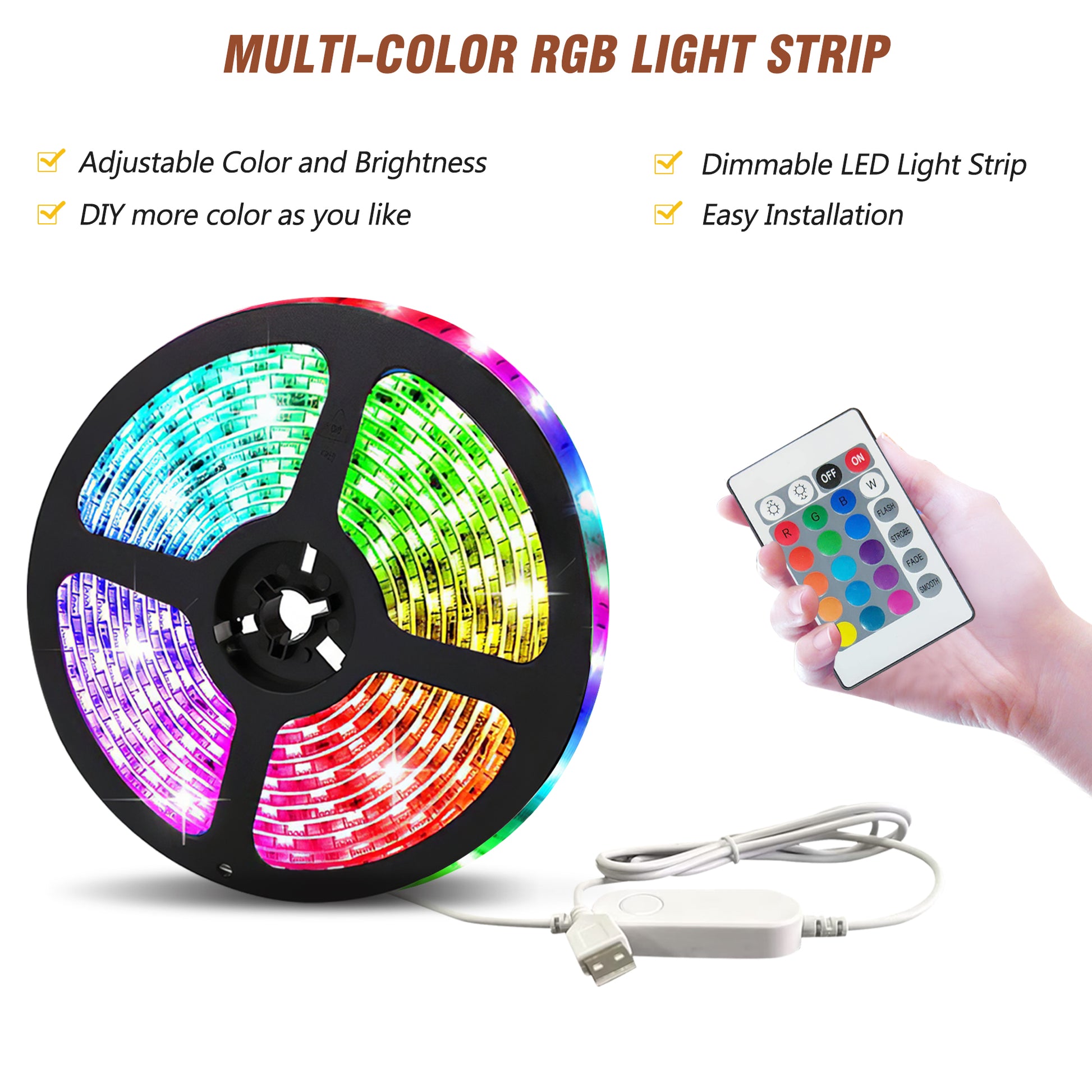 Round Lift Top Coffee Table With Wheels, Metal Frame And Multi Color Lighting In 27.6" Mahogany Glass,Mdf Metal