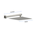 12 Inch Wall Mount Rainfall Square Shower Head Brushed Nickel Stainless Steel