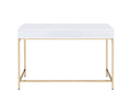 White High Gloss And Gold 2 Drawer Writing Desk White Gold White Drawer 2 Drawers Bedroom Modern White Wood Metal