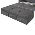 Full Size Murphy Bed With Usb Port And A Large Drawer, Gray Full Gray Solid Wood Mdf