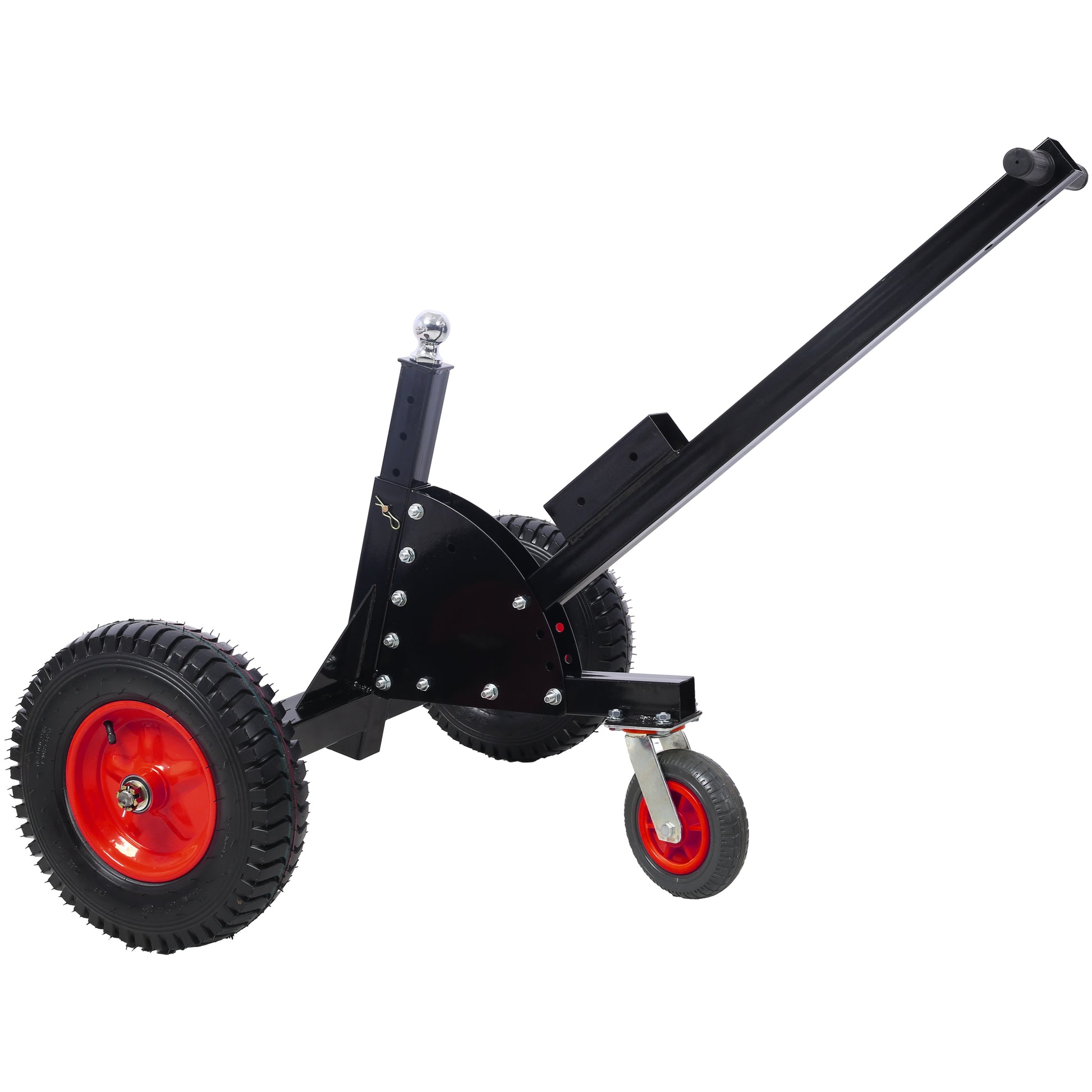 2 In 1 Heavy Duty 1,500Lbs Trailer Dolly Load Capacity, Trailer Mover 2" Hitch Ball, 24'' 35.4'' Adjustable Height Trailer Rv Boat Black Steel