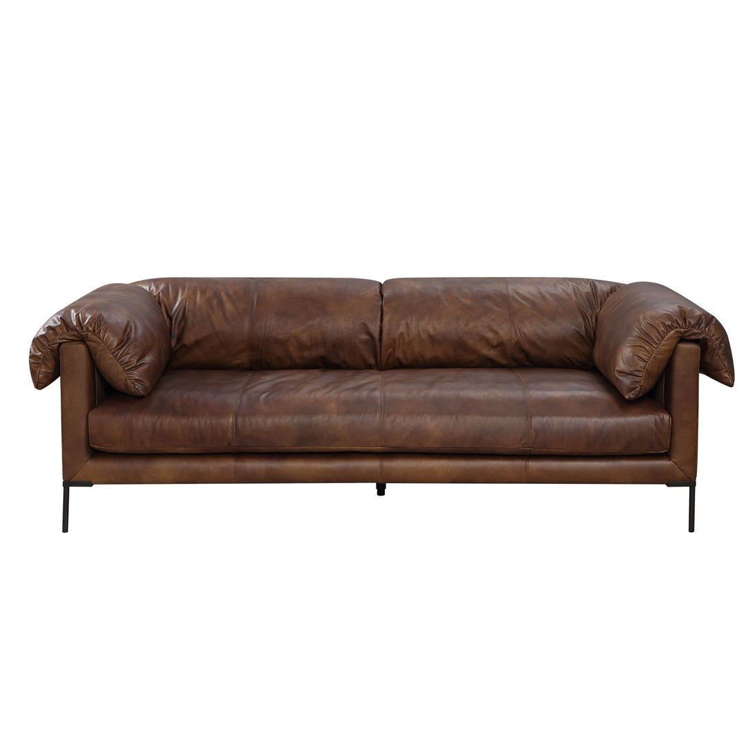 Jaron Sofa, Mocha Top Grain Leather Lv02980 Brown Upholstered 2 Seat