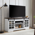 Multipurpose Sliding Door Tv Cabinet Large Storage Cabinet With 2 Sliding Glass Doors, Tv Desk Storage Rack, Adjustable Shelves For Tvs Up To 65