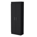 Dawson Pantry Cabinet With Sleek 5 Shelf Storage Black Kitchen Contemporary Rectangular Pine Particle Board Engineered Wood