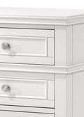 White 3 Drawer Nightstand W Usb White Solid Wood Mdf