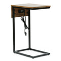 C Table Natural Black Wood Metal