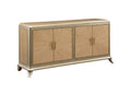 Dodie Console Cabinet, Oak Sunburst Pattern & Taupe Champaign Finish Ac02504 Oak Wood