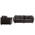 3 Seater 1 Seater Combo Sofa Modern Living Room Sofa, Linen Fabric Sofa, Wooden Frame With 3 Pillows, Apartment Sofa Furniture Black Chenille Wood Primary Living Space Pine Foam Fabric 4 Seat