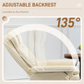 Homcom Swivel Recliner With Ottoman, Pu Leather Reclining Chair With Ottoman, Upholstered Recliner And Footrest With Wrapped Base For Living Room, Bedroom And Home Office, Cream White Cream White Faux Leather
