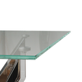 47.2 Inch Modern Minimalist Tempered Glass Coffee Table, Metal Leg Rectangular Dining Table, Transparent Glass Living Room Dining Table, 47.2 Inch X27.5 Inch 29.5 Inch Small Space Suitable