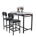 Kitchen Table Set, Dining Table And Chairs For 2, 3 Piece Dining Room Table Set With 2 Upholstered Chairs, Bar Dining Table Set For Small Spaces, Apartment, Breakfast, Pub, Rustic Black Black Seats 2 Mdf