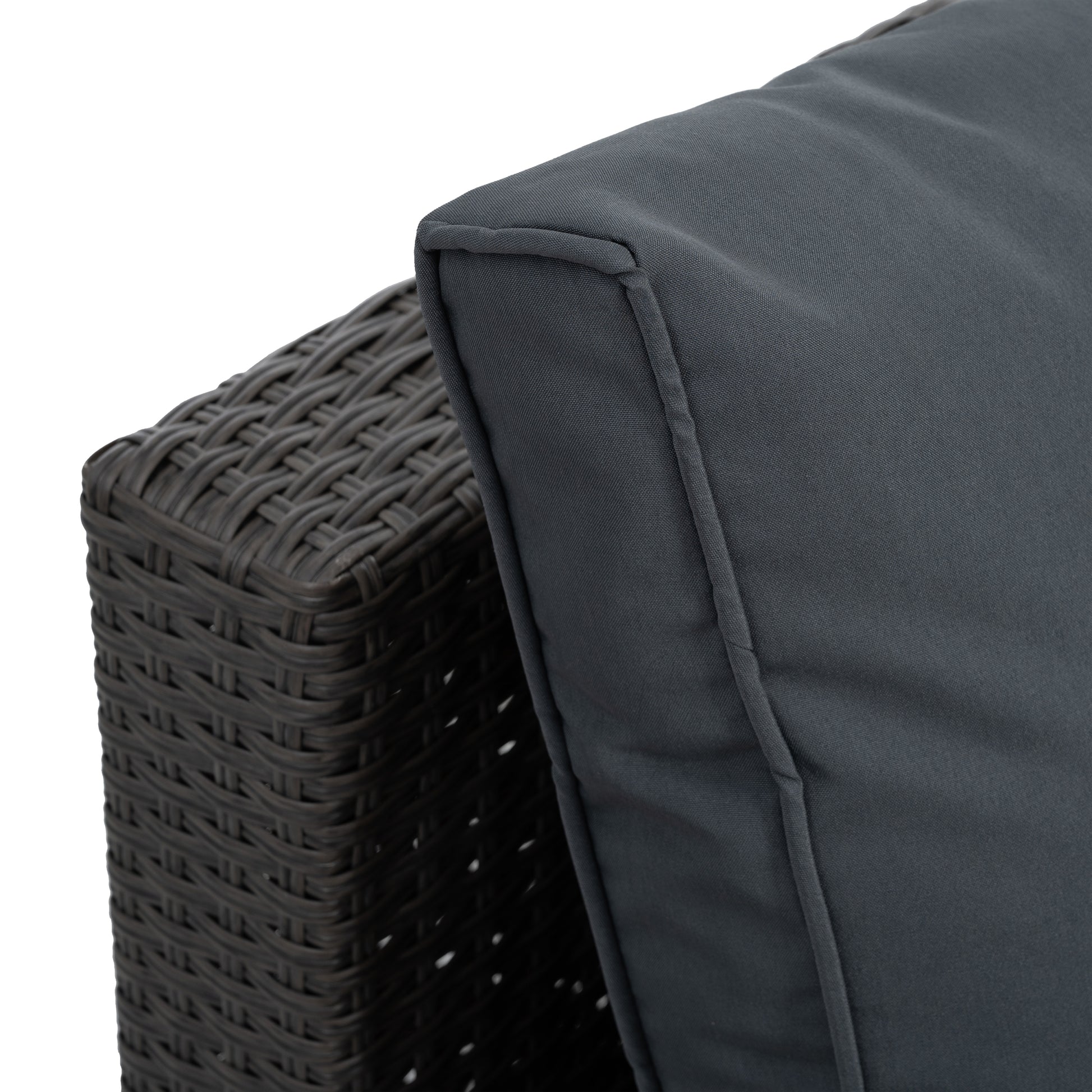 Patio Furniture, Outdoor Furniture, Seasonal Pe Wicker Furniture,7 Pcs Set Wicker Furniture With Lounger Sofa Yes Dark Gray Seats 6 Pe Rattan Iron Waterproof Fabric