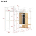 Twin Size Metal Loft Bed With Built In Wardrobe, Desk And Shelves, Black Expected Arrival Time: 9.3 Box Spring Not Required Twin White Metal Mdf Metal