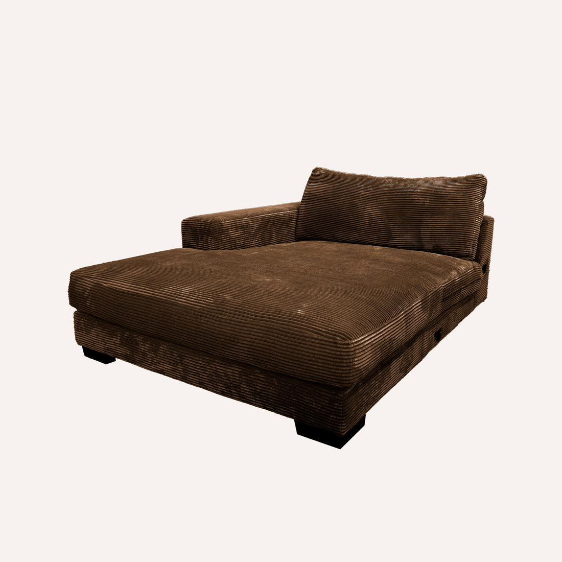 Bella Brown Corduroy Left Facing 3 Piece Sectional Brown Wood Corduroy 4 Seat