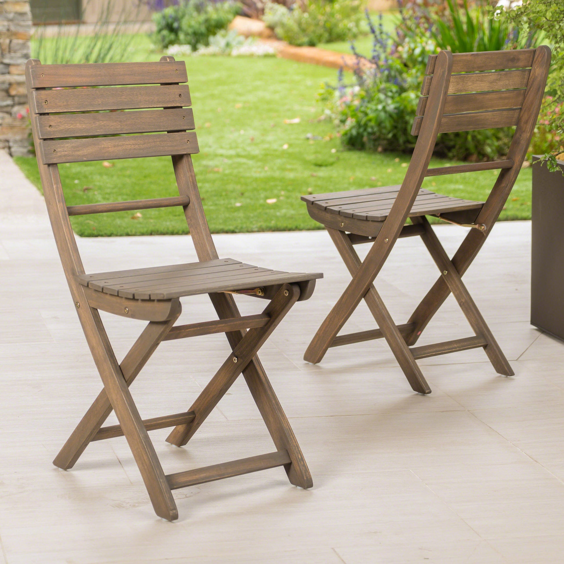 Positano Foldable Chair Grey Acacia Wood