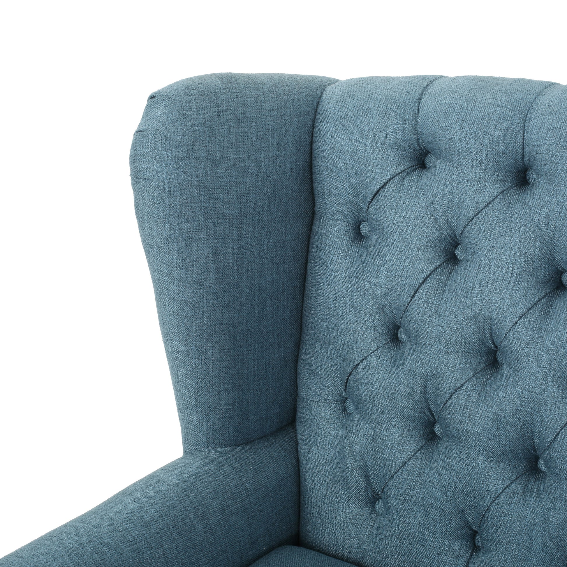 Accent Chair Blue Fabric