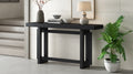 Contemporary Console Table With Wood Top, Extra Long Entryway Table For Entryway, Hallway, Living Room, Foyer, Corridor Black Solid Wood Mdf