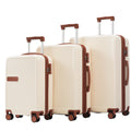 Hardshell Luggage Sets 3 Pcs Contrast Color Suitcase With Spinner Wheels And Tsa Lock 20