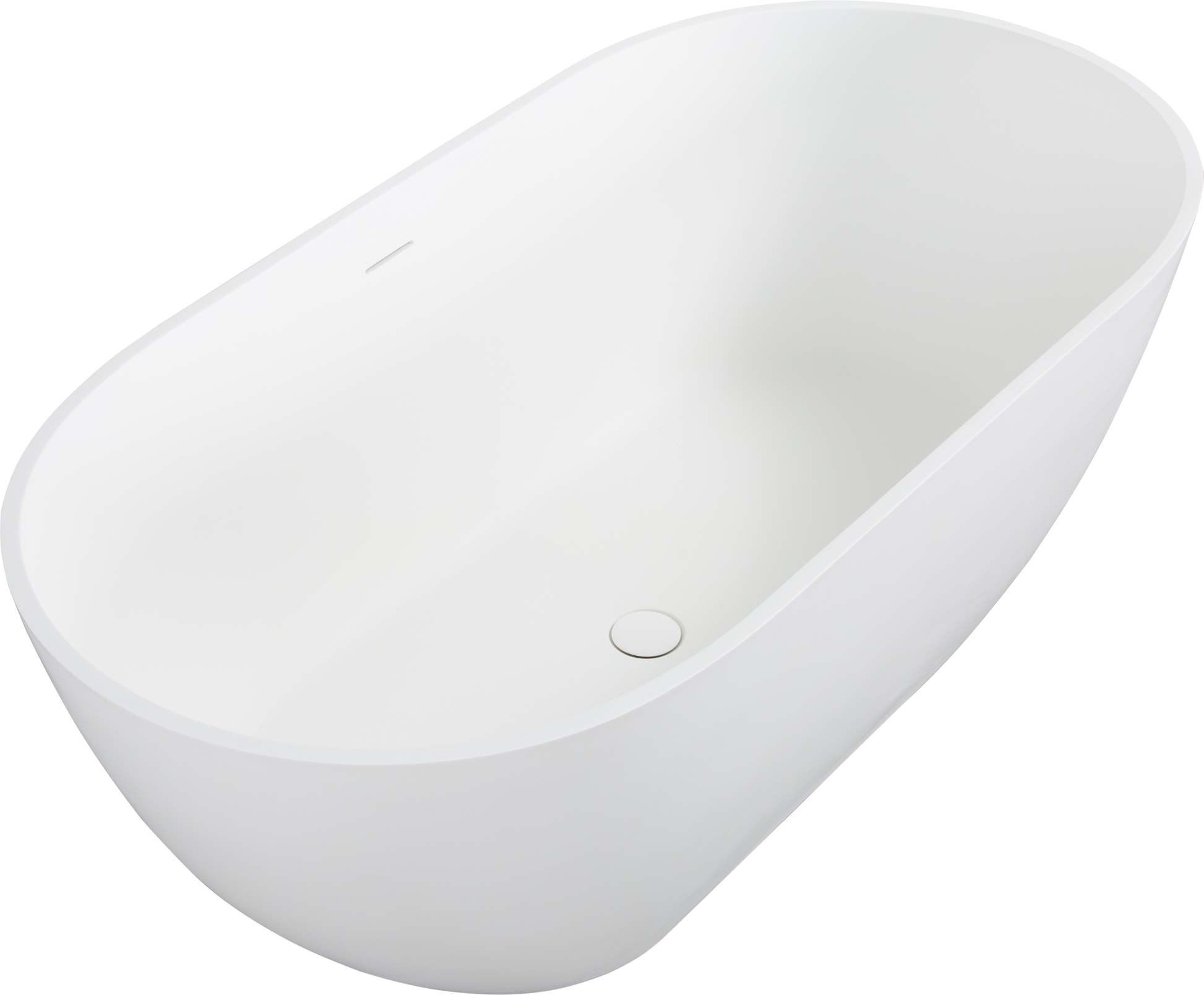 Luxury Handcrafted Stone Resin Freestanding Soaking Bathtub With Overflow In Matte White, Cupc Certified 24S03 69Mw Matte White Bathroom Freestanding Tubs Soaking Center Solid Surface