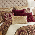 4 Piece Comforter Set Burdy Queen Multicolor Polyester