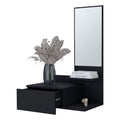 Elgin Floating Vanity With Included Mirror, Black Black Primary Living Space Modern Particle Board Melamine